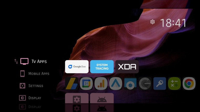 A screenshot showing Projectivy Launcher on a Google TV device