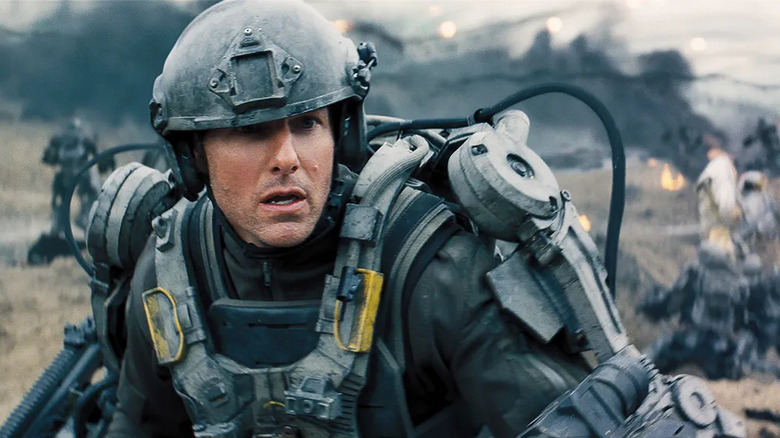 Tom Cruise looking shocked in Edge of Tomorrow