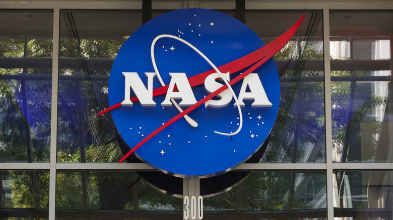 The NASA logo located outside the NASA headquarters