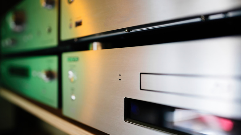 Closeup of a Blu-ray player