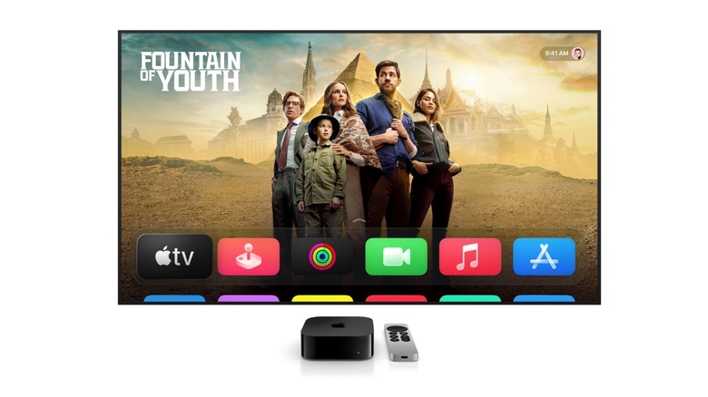 tvOS 26 Home Screen promoting "Fountain of Youth" original show