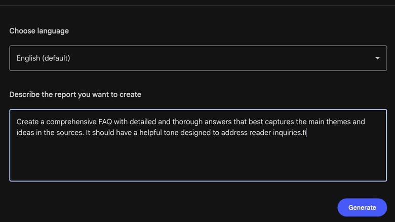 Generating a FAQ in NotebookLM using Google's Prompt