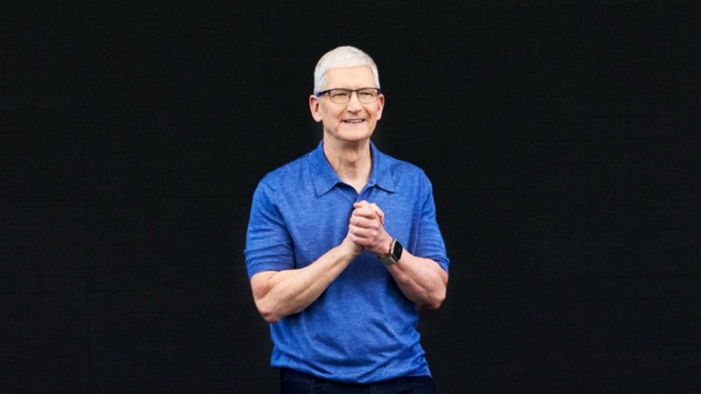 Apple's CEO Tim Cook during the WWDC 2024 keynote