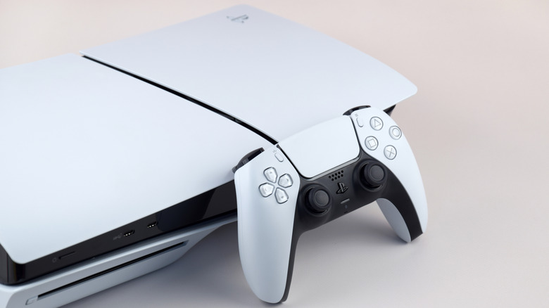 The PlayStation 5 and its DualSense controller.