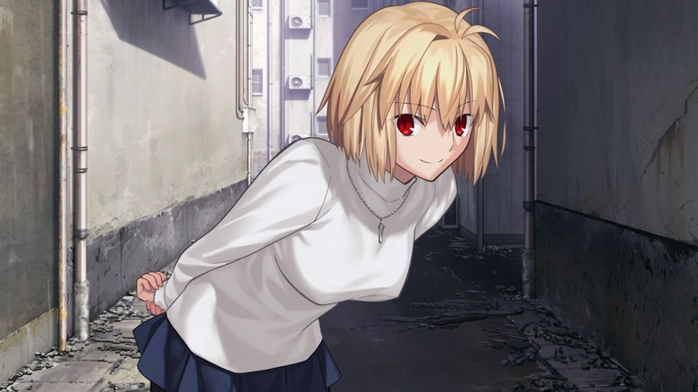 Screenshot of Tsukihime A Piece of Blue Glass Moon featuring Arcueid Brunestud