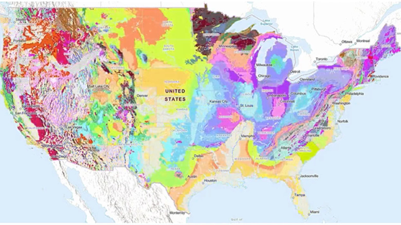 geological map of the contiguous United States