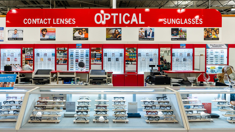 Kirkland Signature Costco Wholesale optical department with eyeglasses display showcase