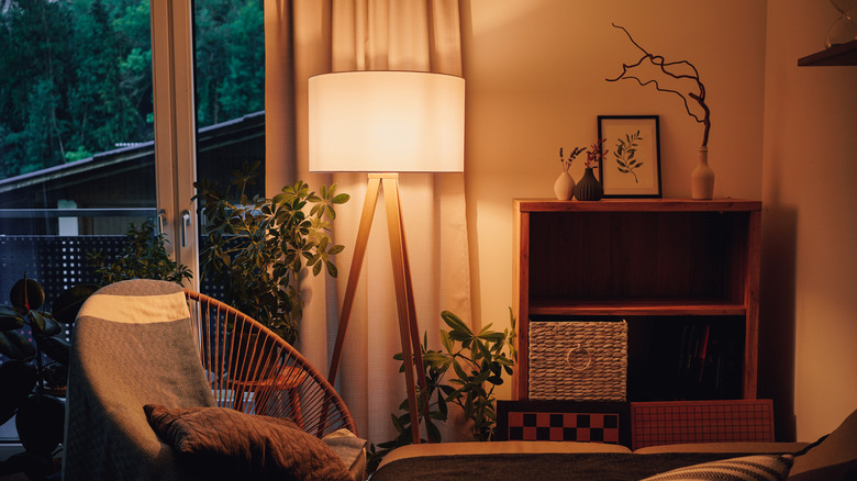 warm temperature light in home at evening
