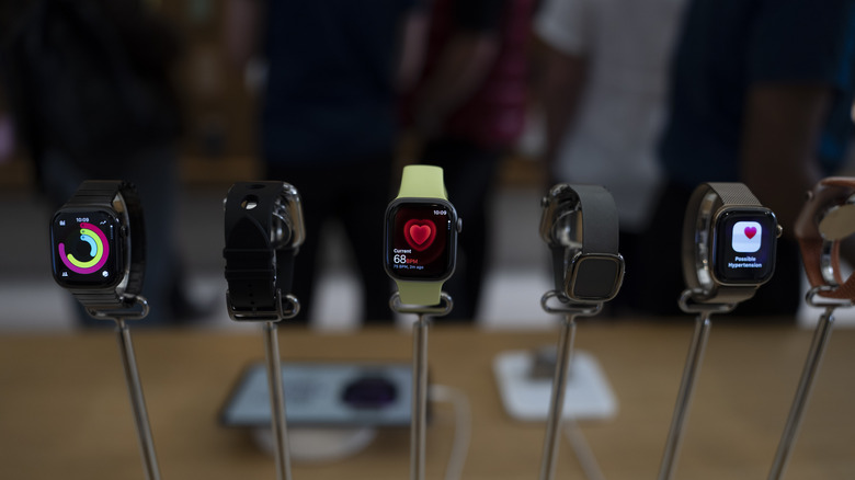 The Apple Watch Series 11 on display.
