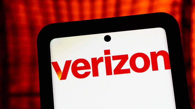 the Verizon logo on a phone