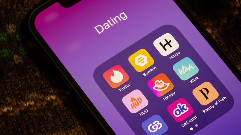 Dating apps on an iPhone.