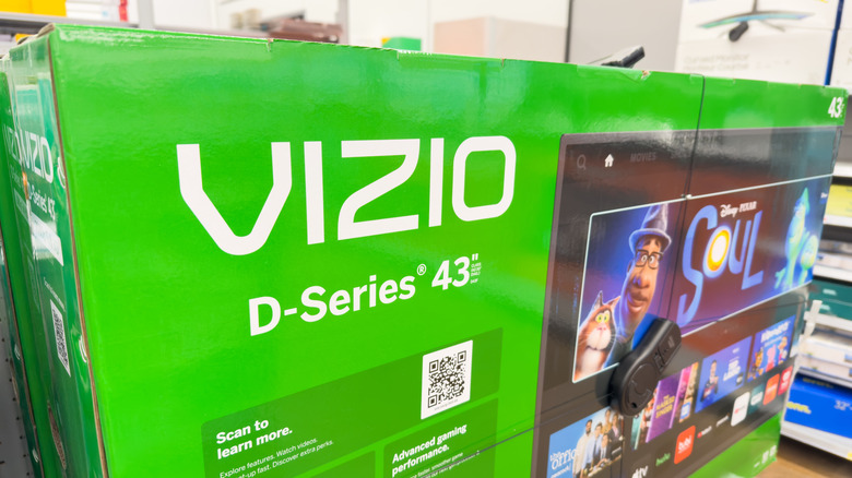 43-inch Vizio D-series smart TV on a shelf at a store