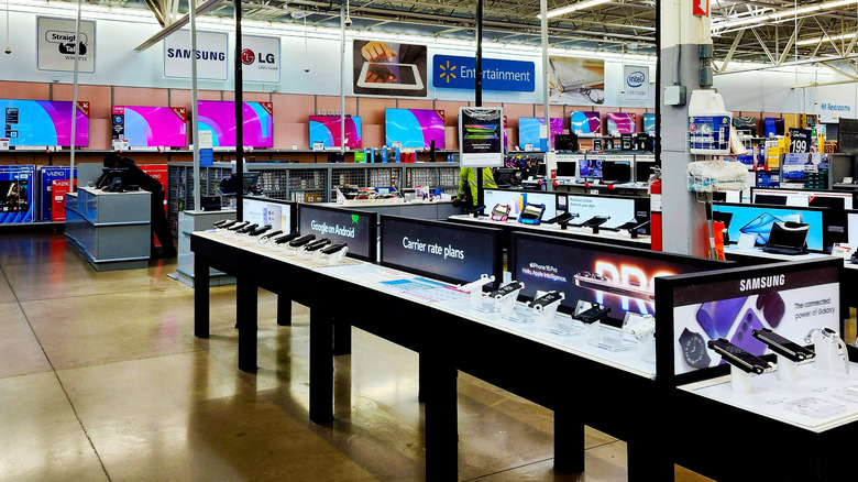 A Walmart electronics section
