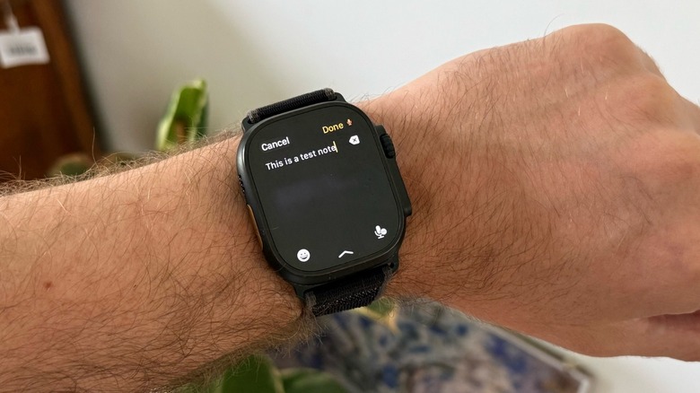 Apple Watch Ultra 2 running watchOS 26's new Notes app