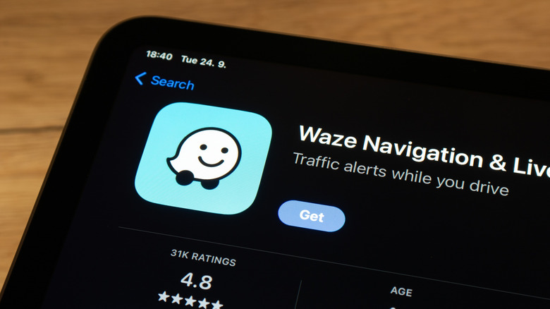 The Waze app store page on a smartphone