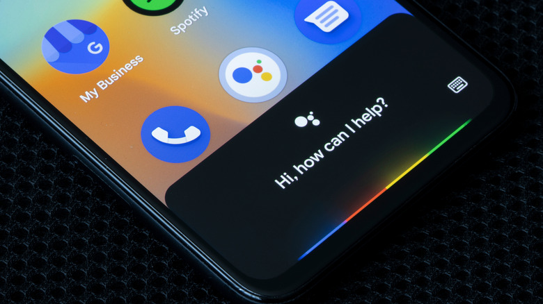 Google Assistant popup showing on a Pixel smartphone