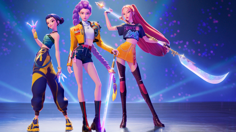 The K-pop girl group HUNTR/X, from 