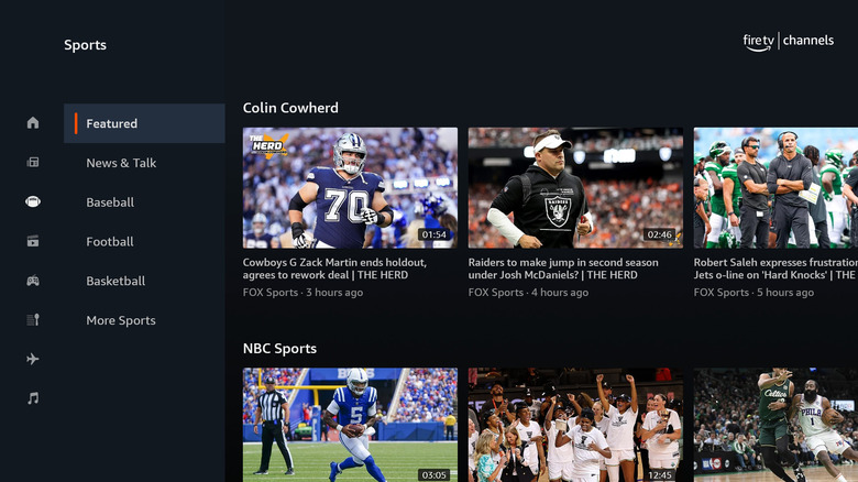The Featured page in the Fire TV Channels app