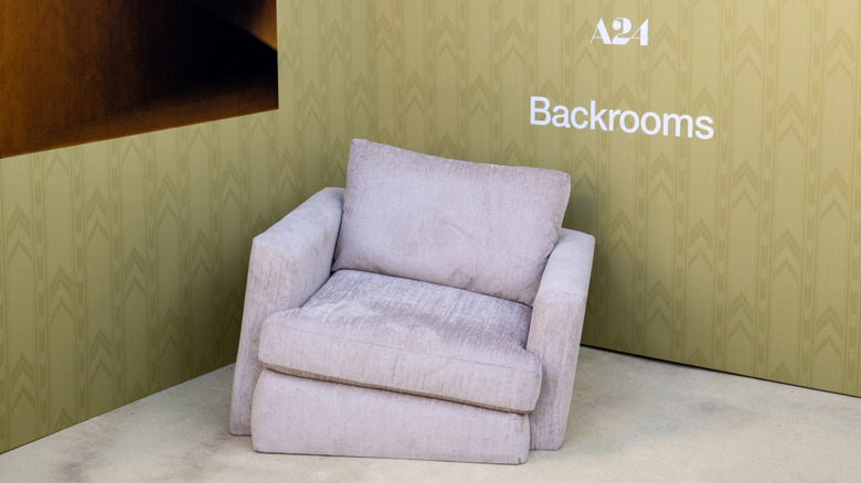 A clipping couch at the premiere of Backrooms.