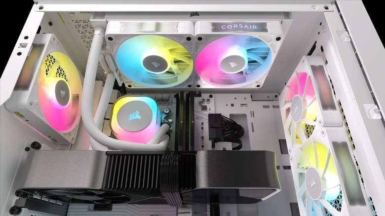 PC build featuring Corsair components