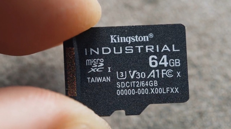 a 64 GB Industrial Grade microSD card from Kingston