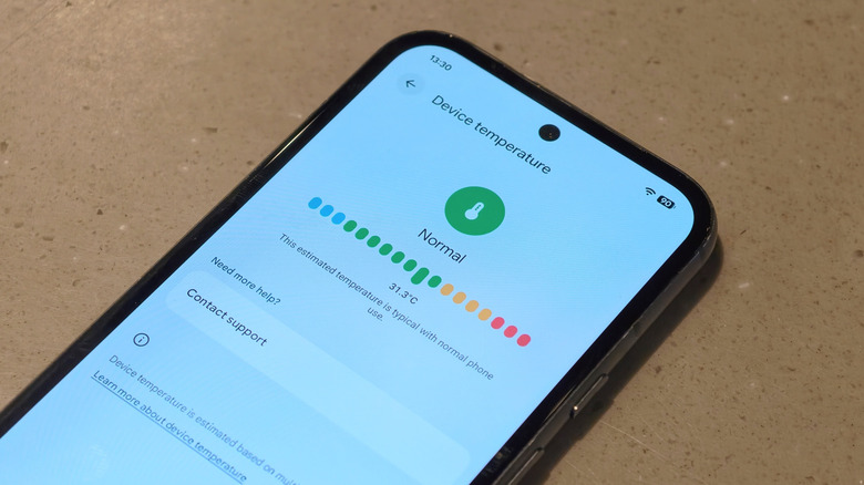 Google Pixel owners are able to check their device's temperature in their system settings.