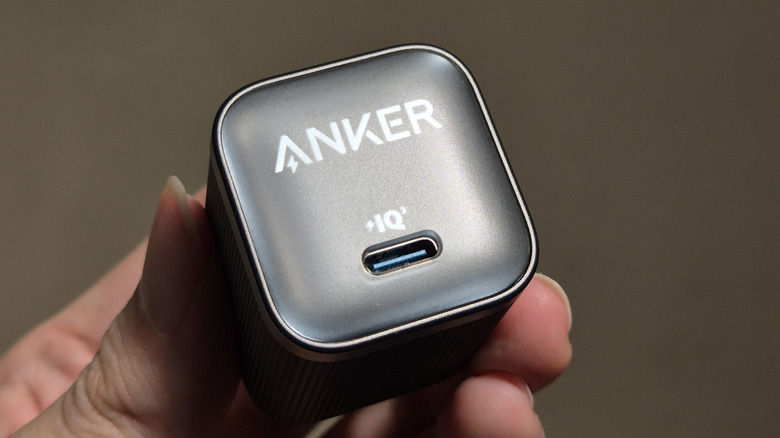 An Anker IQ charging brick
