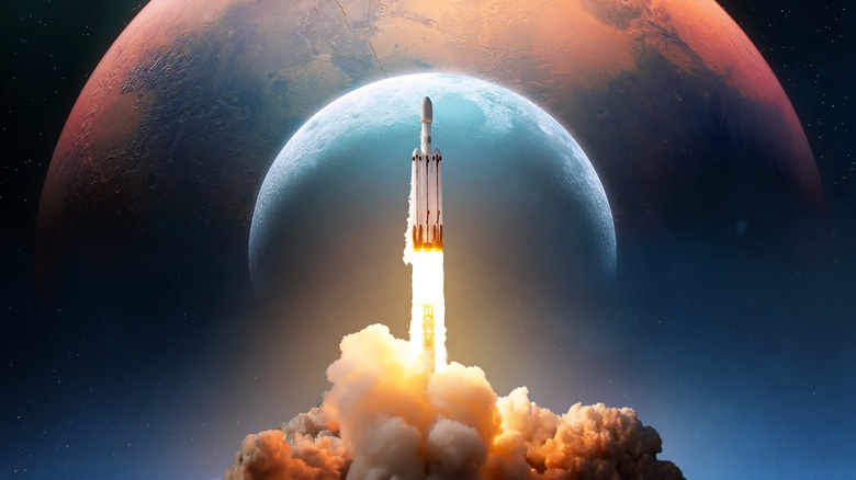 NASA clipper spacecraft launching on rocket