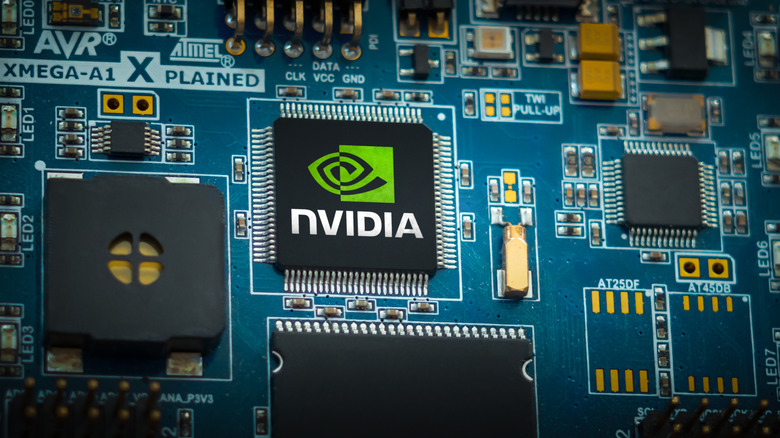 Nvidia chip on a circuit board