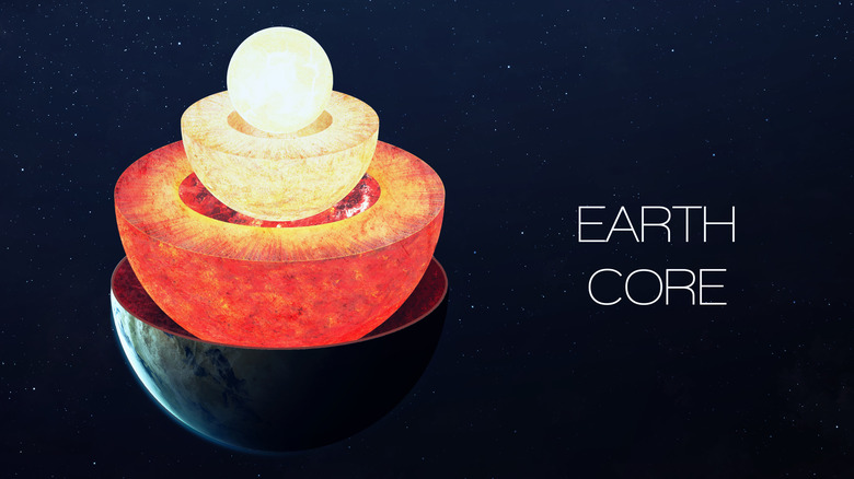 Illustration depicting Earth core structure