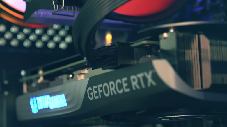 Nvidia GeForce RTX graphics card installed in PC.