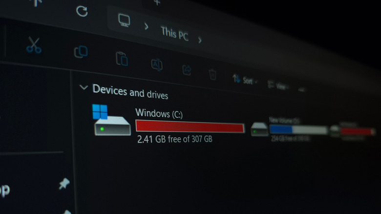 A picture of a Windows file explorer showing different drive partitions