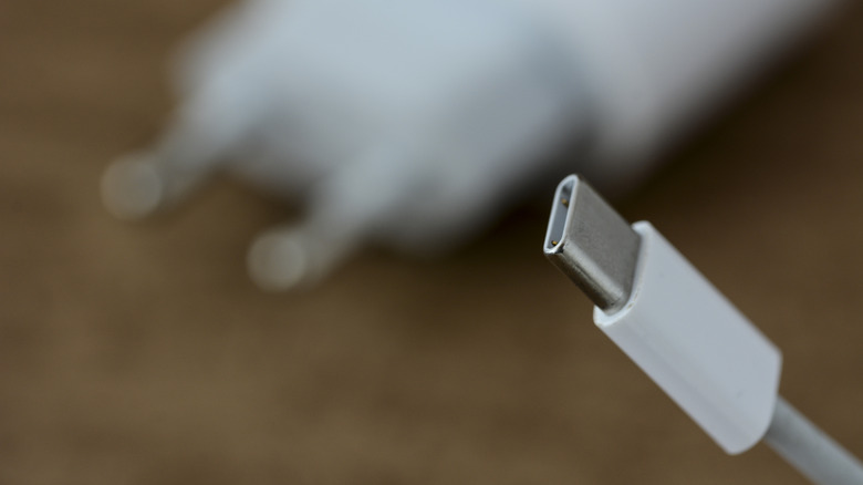 A white USB-C cable