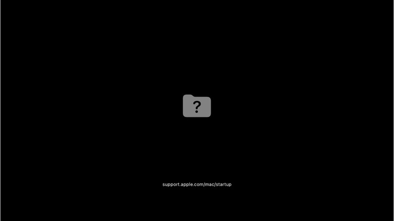 Black screen with flashing folder with question mark on Mac