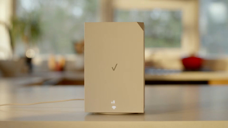 a Verizon Gateway router on the counter of a kitchen.