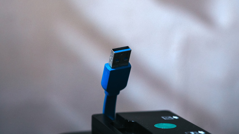 Blue colored USB Port