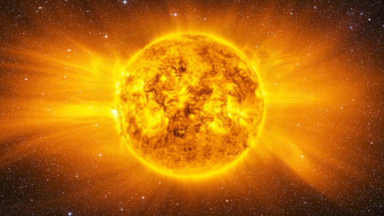 Image of the sun in space