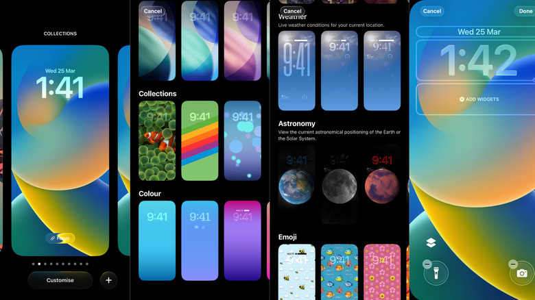 lock screen wallpaper and widget customization on an iPhone running iOS 26