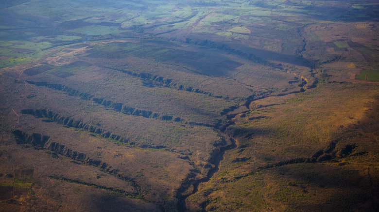 The Rift Valley in Kenya revealing interesting geological formations.