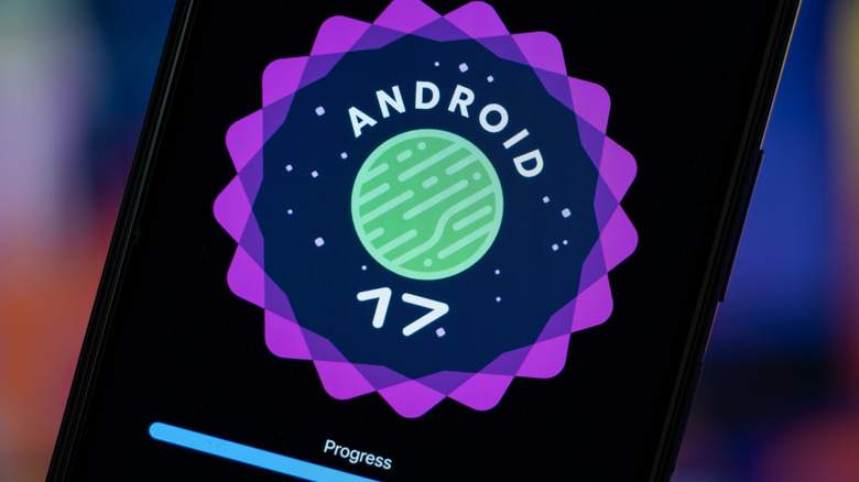 A phone in the middle of updating to Android 17.