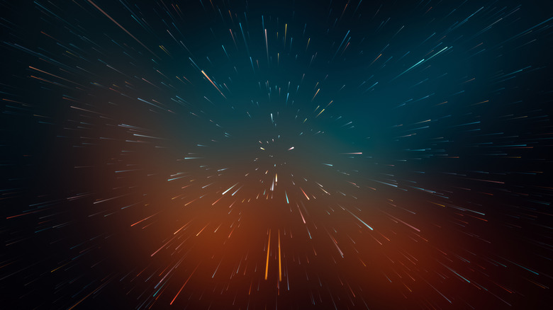 Light beams radiate from a single point