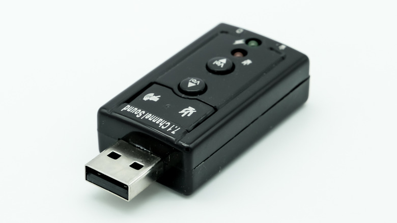 Close up of USB digital analog converter (DAC)