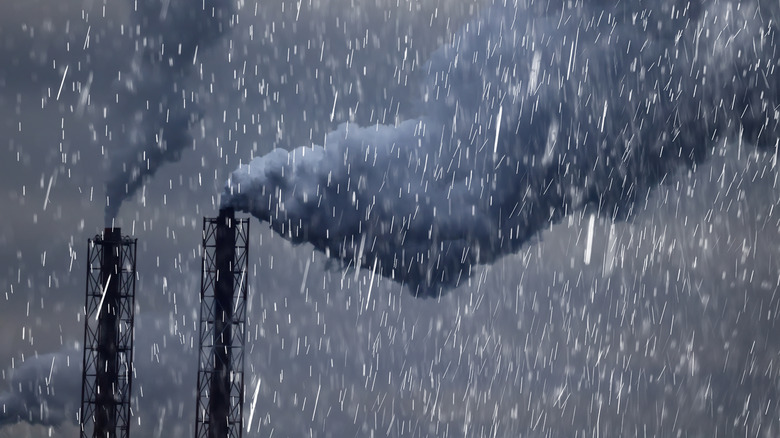 manufacturing plant creates pollution fueling acid rain