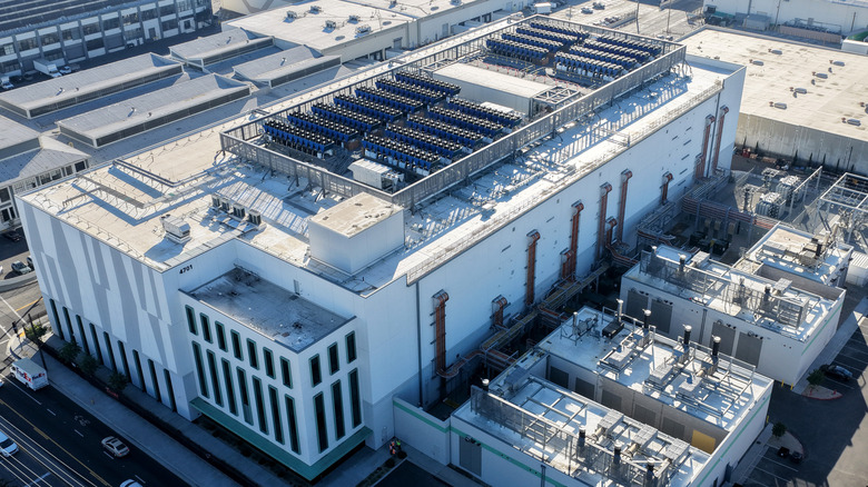 Overhead view of an AI data center