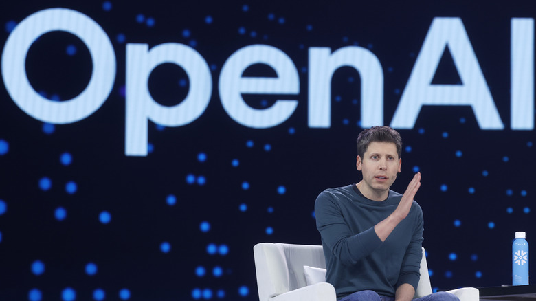 OpenAI CEO Sam Altman speaking at a conference