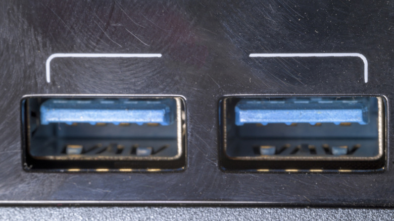 Two USB 3.x ports, also known as SuperSpeed connections.