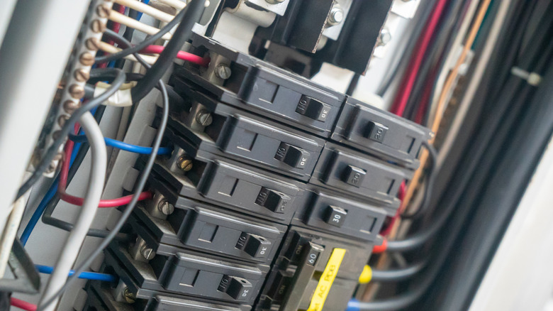 Close up of a residential electrical panel.