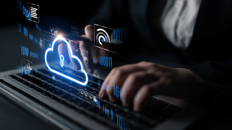 A concept of saving data to a secure cloud.