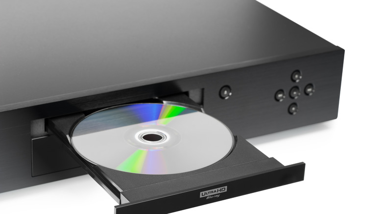 Blu-Ray player on a white background.