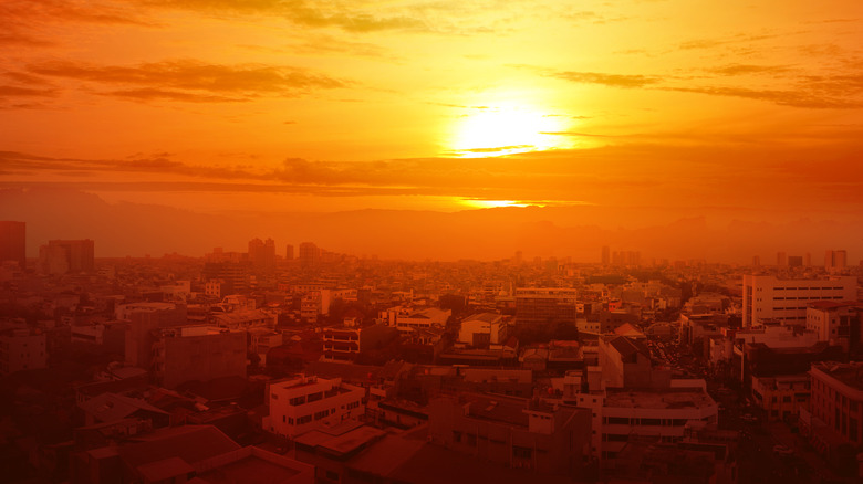 heatwave over cityscape
